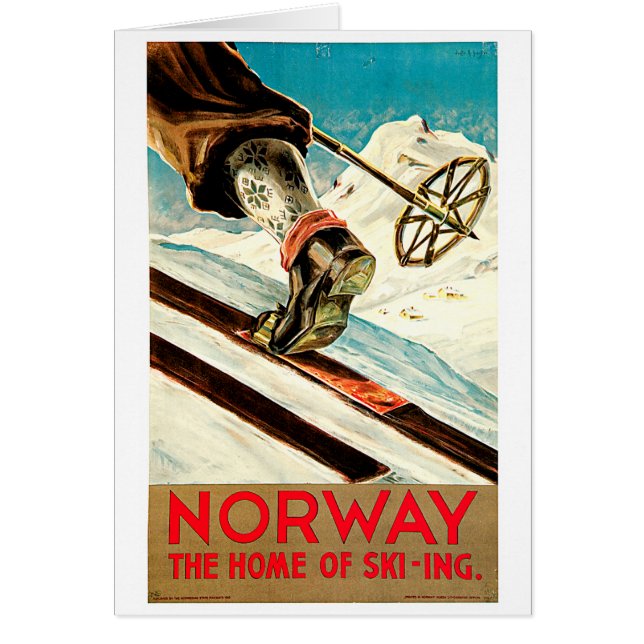 Noorwegen - Thuis Skiing Travel Art (Voorkant)