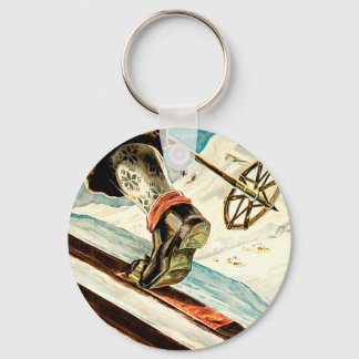Noorwegen - Thuis Skiing Travel Art Sleutelhanger