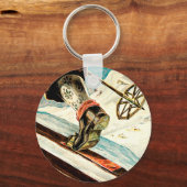 Noorwegen - Thuis Skiing Travel Art Sleutelhanger (Voorkant)