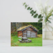 Noorwegen, traditionele boerenhut, hoge weiden briefkaart (Staand voorkant)