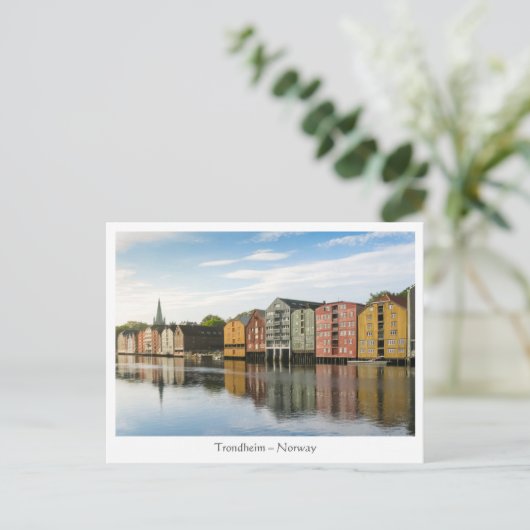 Noorwegen Trondheim Houses Briefkaart (Staand voorkant)