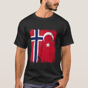 Noorwegen Turkije Halve Vlag Turkiye Noors Turks T-shirt