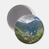 Noorwegen uitzicht naar Geiranger van Flydalsjuvet Magneet (Voorkant / Achterkant)