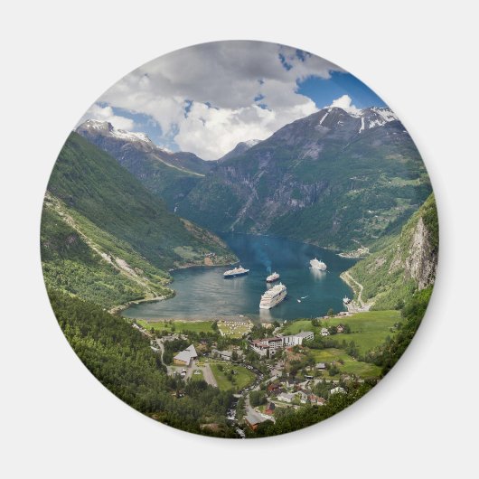 Noorwegen uitzicht naar Geiranger van Flydalsjuvet Magneet (Voorkant)