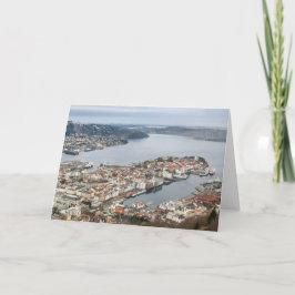 Noorwegen Uitzicht van de stad Bergen Kaart