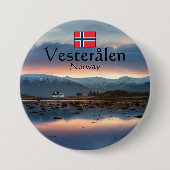 Noorwegen Vesteralen Souvenir Ronde Button 7,6 Cm (Voorkant)