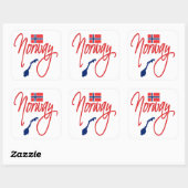 Noorwegen Vierkante Sticker (Vel)