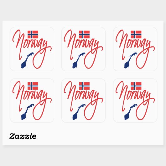 Noorwegen Vierkante Sticker (Vel)