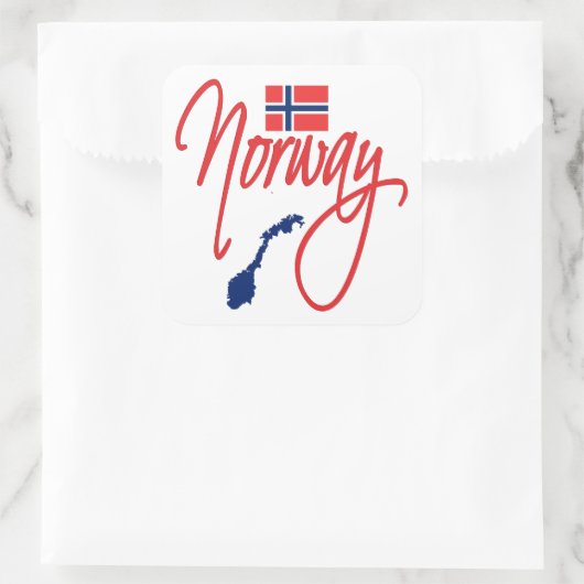 Noorwegen Vierkante Sticker (Tas)