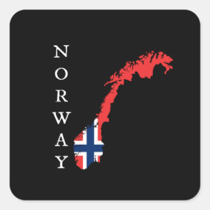 Noorwegen Vierkante Sticker