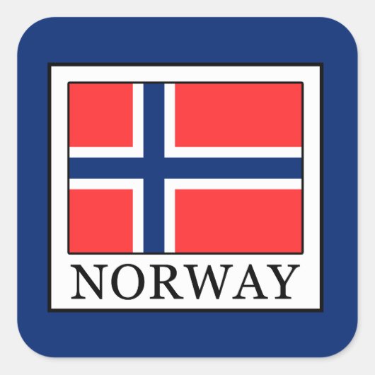 Noorwegen Vierkante Sticker (Voorkant)