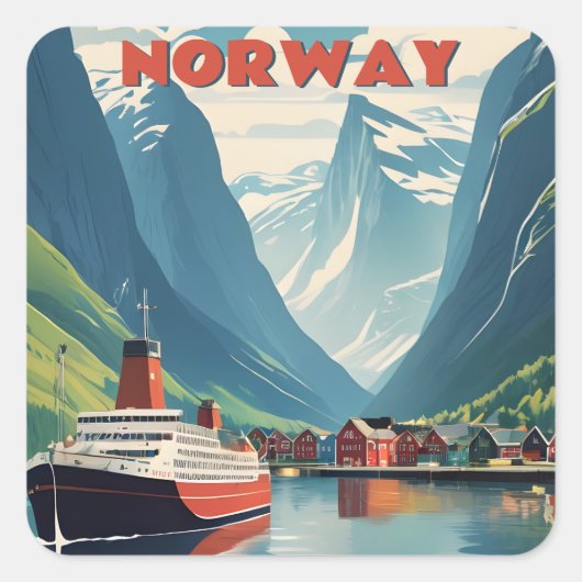Noorwegen Vierkante Sticker (Voorkant)