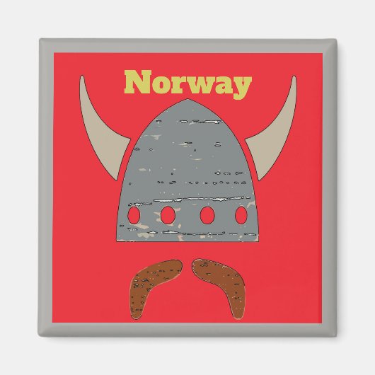 Noorwegen, Viking Head Magneet (Voorkant)