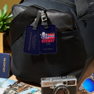 Noorwegen Viking  vlag en schip Souvenir Bagagelabel