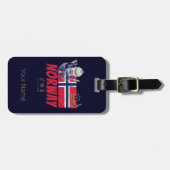 Noorwegen Viking  vlag en schip Souvenir Bagagelabel (Voorkant horizontaal)
