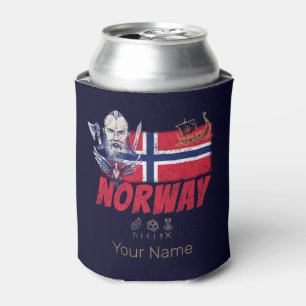 Noorwegen Viking vlag en schip Souvenir Blikjeskoeler