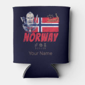 Noorwegen Viking  vlag en schip Souvenir Blikjeskoeler (Voorkant)