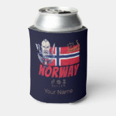 Noorwegen Viking  vlag en schip Souvenir Blikjeskoeler (Blikje Achterkant)