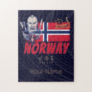 Noorwegen Viking vlag en schip Souvenir Legpuzzel
