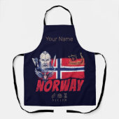 Noorwegen Viking  vlag en schip Souvenir Schort (Voorkant)