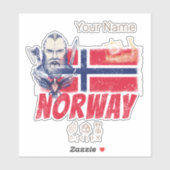 Noorwegen Viking  vlag en schip Souvenir Sticker (Vel)