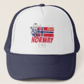 Noorwegen Viking  vlag en schip Souvenir Trucker Pet (Voorkant)