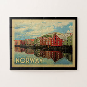 Noorwegen Vintage Travel Legpuzzel