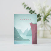 Noorwegen Vintage Travel Poster - Art Briefkaart (Staand voorkant)