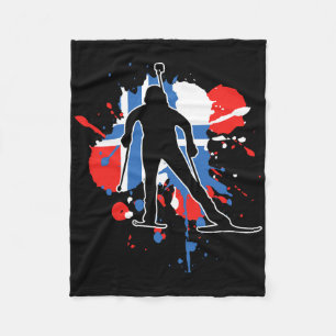 Noorwegen Vlag Biathlonist - Noors Biathlon 1 Fleece Deken