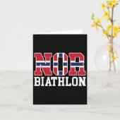 Noorwegen Vlag Biathlonist - Noors Nor Biathlon 1 Kaart (Gele Bloem)