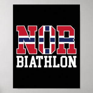 Noorwegen Vlag Biathlonist - Noors Nor Biathlon 1 Poster