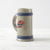 Noorwegen Vlag Binnen Mij, Scandinavië binnen Klau Bierpul (Voorkant links)