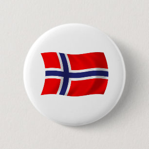 Noorwegen Vlag Knop Ronde Button 5,7 Cm