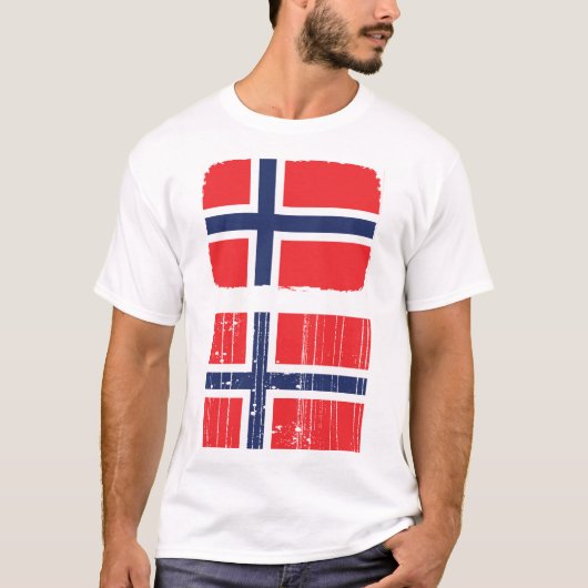 Noorwegen vlag Mannen T-shirt (Voorkant)
