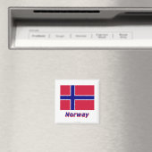 Noorwegen Vlag met naam Magneet (Insitu (Vaatwasser))