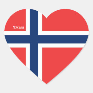 Noorwegen Vlag Prachtig Patriottisch Hart Sticker