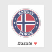 Noorwegen Vlag Ronde Cirkel Embleem Sticker (Vel)
