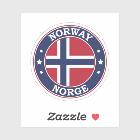 Noorwegen Vlag Ronde Cirkel Embleem Sticker (Vel)
