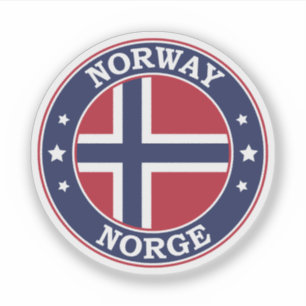 Noorwegen Vlag Ronde Cirkel Embleem Sticker