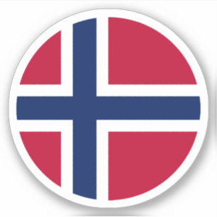Noorwegen Vlag Ronde Sticker