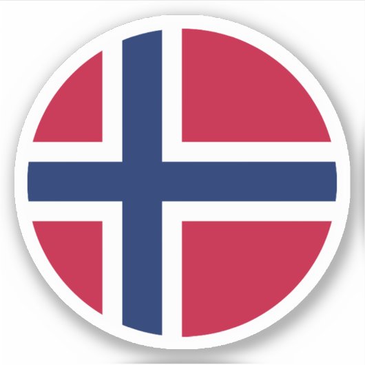 Noorwegen Vlag Ronde Sticker (Voorkant)
