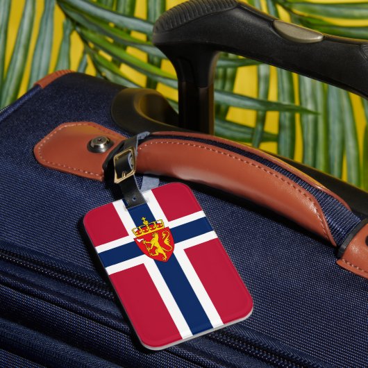 Noorwegen Vlag / Wapen Bagagelabel (Voorkant Insitu 1)