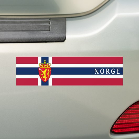Noorwegen Vlag / Wapen Bumpersticker (Op auto)
