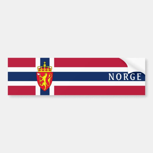 Noorwegen Vlag / Wapen Bumpersticker (Voorkant)