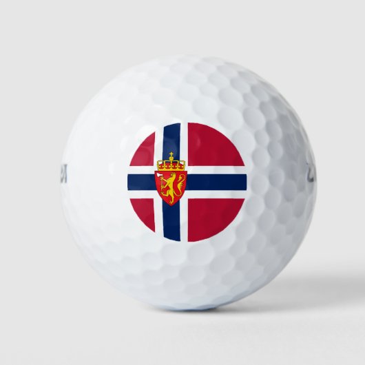 Noorwegen Vlag / Wapen Golfballen (Voorkant)