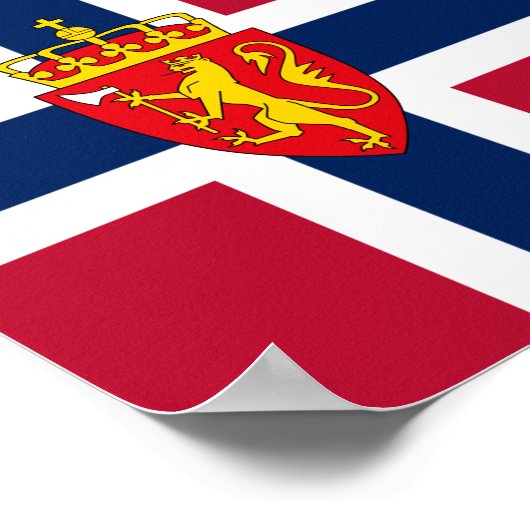 Noorwegen Vlag / Wapen Poster (Hoek)