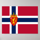 Noorwegen Vlag / Wapen Poster (Voorkant)