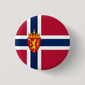 Noorwegen Vlag / Wapen Ronde Button 3,2 Cm (Voorkant)
