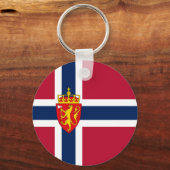 Noorwegen Vlag / Wapen Sleutelhanger (Achterkant)