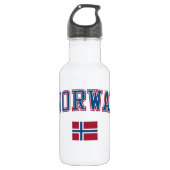 Noorwegen + vlag waterfles (Voorkant)